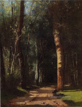 地味なシーン Painting - 森の中のカミーユ・ピサロの風景
